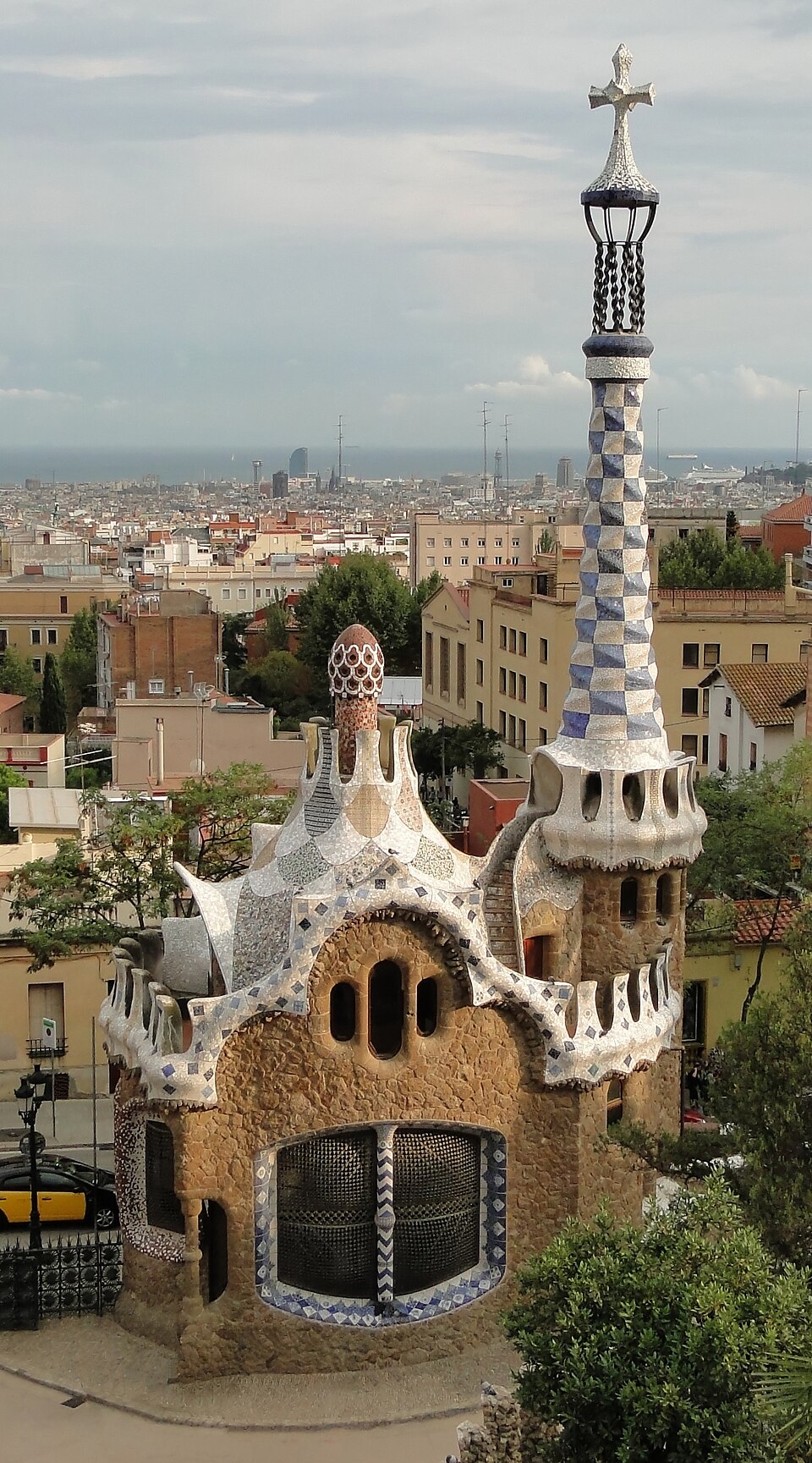 Mosaic terraces in Park Guell
