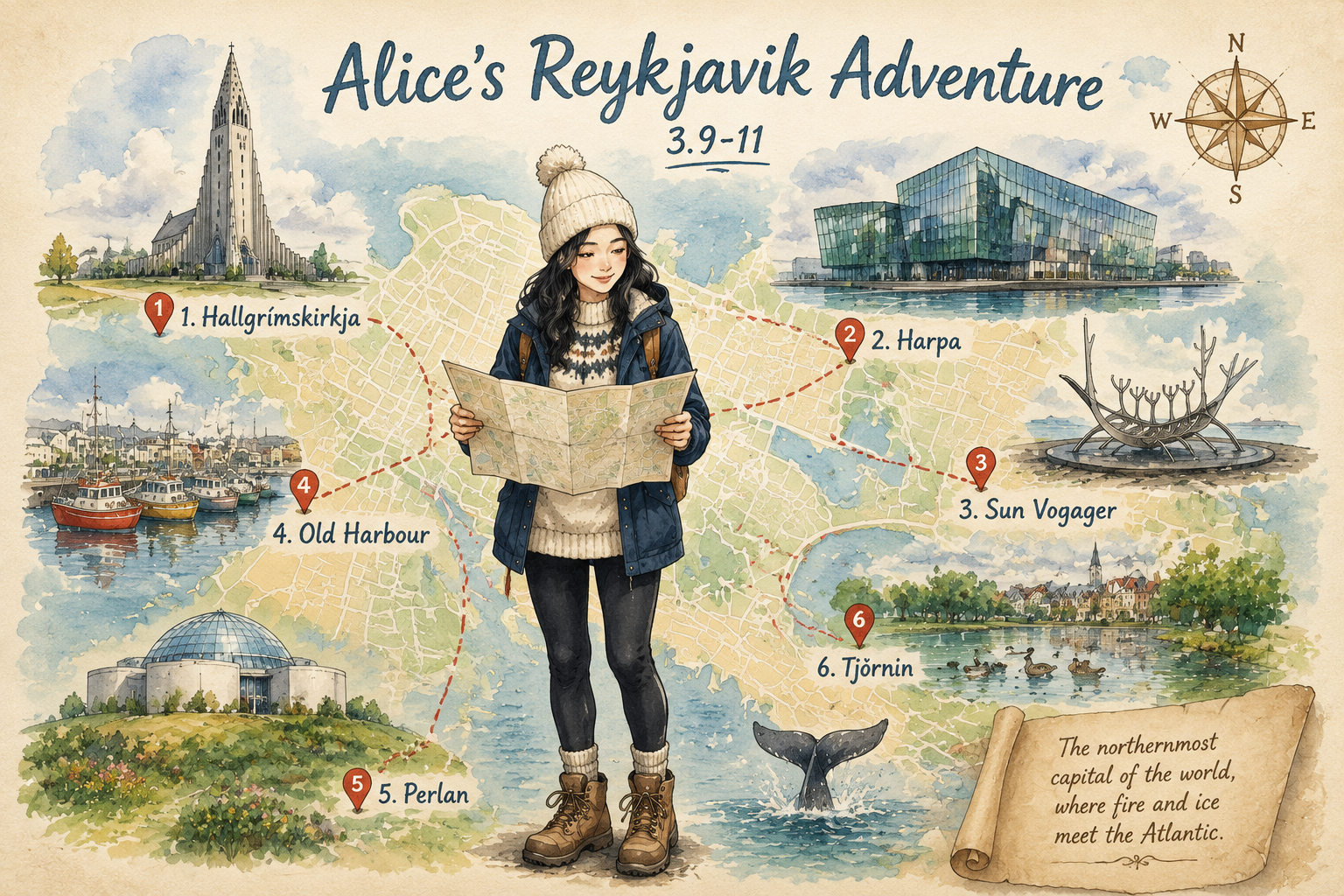 Reykjavik guide map