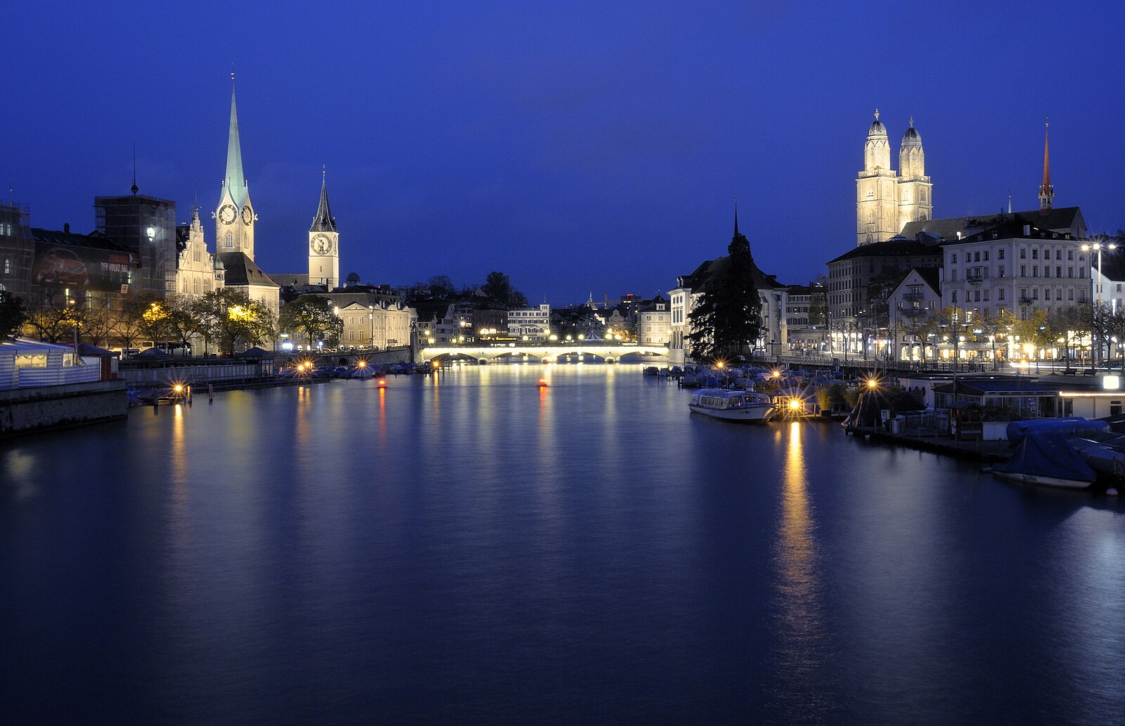 A landmark view in central Zurich