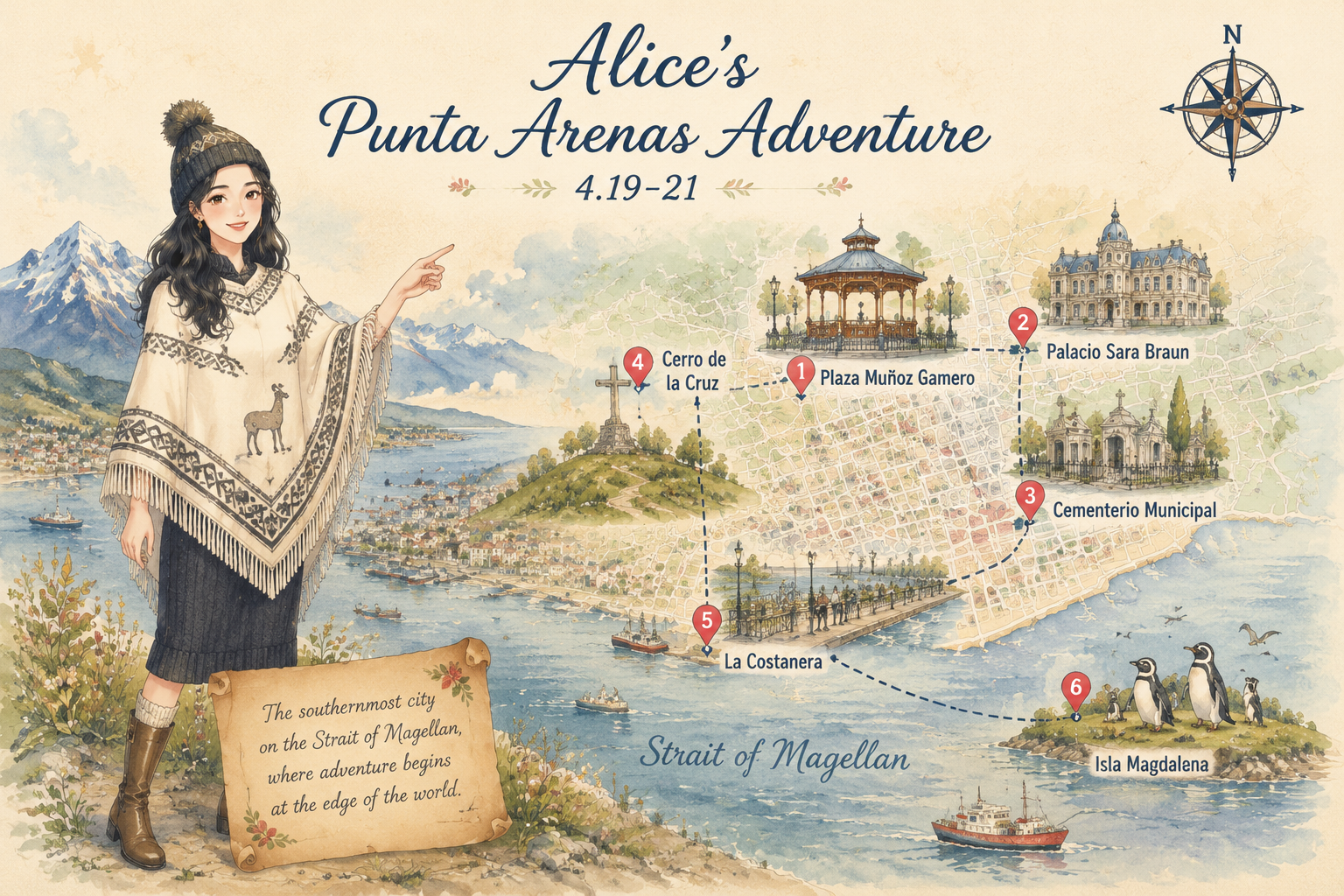 Punta Arenas guide map